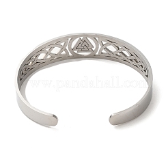 Некорневой полые браслеты-манжеты из нержавеющей стали 304&nbsp;LS-BJEW-Z022-03P