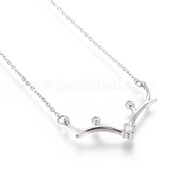 Colliers en laiton avec pendentif avec zircone cubique de micro pave&nbsp;NJEW-I230-13