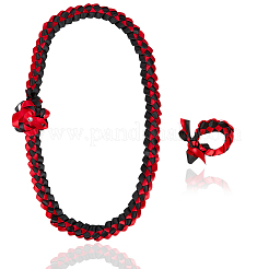 Полиэстеровая лента для почетного выпуска и плетеные браслеты и наборы брошей&nbsp;AJEW-WH20816-001B