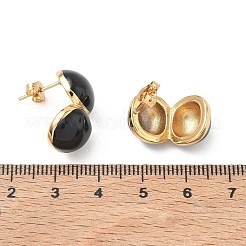 Boucles d'oreilles à tige en acier inoxydable 304 et émail&nbsp;SA-CBA2696-32G-02