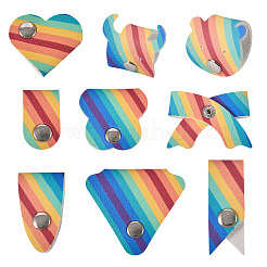 9 шт. 9 стиля радужных держателей для кабелей из искусственной кожи AJEW-TA0002-35