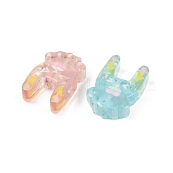 Прозрачные смоляные эмалевые бусины RESI-L047-12