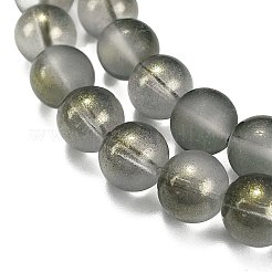 Нити матовых прозрачных стеклянных бусин GLAA-P065-10mm-12