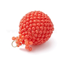 Подвески из стеклянных бусин в виде граната PALLOY-MZ00936