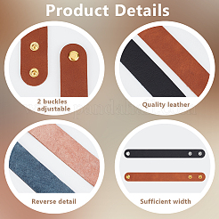 2шт. 2-цветный регулируемый простой кожаный шнур-браслет BJEW-OC0001-24B