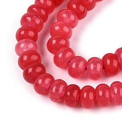 Окрашенные природные белый нефрит бисер пряди&nbsp;G-T139-59A-05