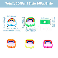 100шт 5 стилей ручной работы из полимерной глины FIND-FW0001-33