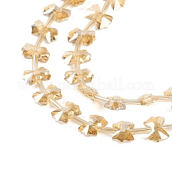 電気メッキガラスビーズセット  半分メッキ  蝶結び  ナバホホワイト  7x10x3mm  穴：1mm  約48個/連  19.69''（50センチメートル）&nbsp;EGLA-B007-03A-PC02