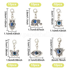 10 комплект подвесных украшений от сглаза&nbsp;HJEW-DR0001-07