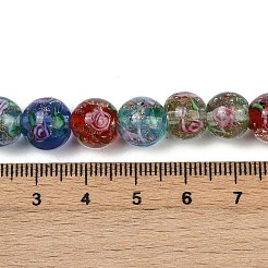 Нити бусин лампворк из песочного золота ручной работы LAMP-B028-03H-10mm