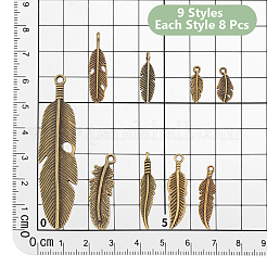 72 pièces 9 styles pendentifs en alliage de style tibétain&nbsp;FIND-AR0005-92