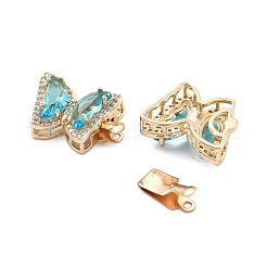 Латунные микро проложить кубического циркония ящик с застежками KK-B125-20G