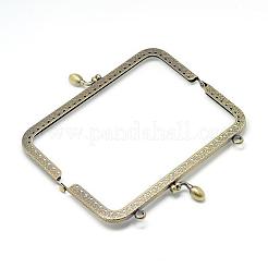 バッグクラフト用アイアン製がま口金具  アンティークブロンズ  85x150x12mm  穴：1.5~5mm&nbsp;FIND-T008-081AB