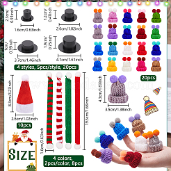 Weihnachtsthema Plastikpuppenhut & Stoffschal-Sets&nbsp;DIY-NB0012-65
