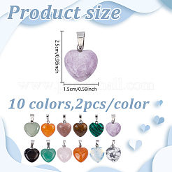 20шт 10 стиля подвески с драгоценными камнями&nbsp;G-HY0001-85