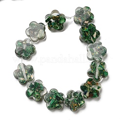 Jaspe impérial naturel teint avec des brins de perles de résine&nbsp;G-G083-G06-01