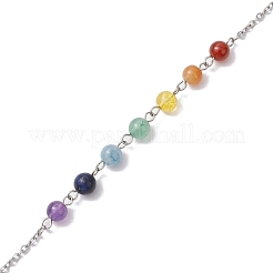 Bolsa de macramé con cadena de acero inoxidable 304&nbsp;HJEW-JM02327-01