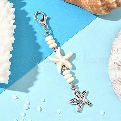 Подвесные украшения из синтетической бирюзы на морскую тематику&nbsp;HJEW-JM03428-02