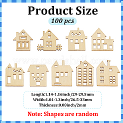 100 Stück unfertige Holzausschnitte&nbsp;DIY-GF0013-50