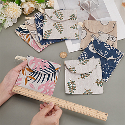 8 шт. 4 стиля тканевых мешочков для хранения гигиенических прокладок с принтом&nbsp;AJEW-FG0004-66