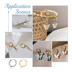 12 шт. 2 цвета 201 нержавеющая сталь фурнитура для сережек-колец&nbsp;FIND-DC0005-86