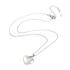 Не тускнеющие ожерелья с подвеской в форме сердца из нержавеющей стали 304 NJEW-G083-01B-P