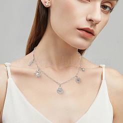 6 шт. ожерелье из нержавеющей стали 304 в виде цепочки-скрепки&nbsp;NJEW-SC0001-57B-P