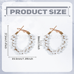 1 paire de boucles d'oreilles créoles en alliage de perles de verre&nbsp;EJEW-LP0003-65F