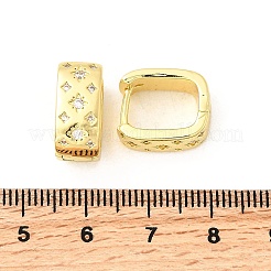 Прямоугольные серьги-подвески с микропаве из кубического циркония из латуни&nbsp;EJEW-L305-08G-02