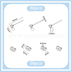 Фурнитура для сережек-гвоздиков из нержавеющей стали 304 STAS-UN0015-57A