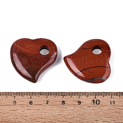 天然石レッドジャスパーペンダント  ハートチャーム  30~30.5x29~30x8~8.5mm  穴：6~6.5mm&nbsp;G-G602-06E