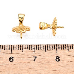 925スターリングシルバーペンダントベイル  s925スタンプあり  片穴パーツ用  花  18KGP本金メッキ  7.5x8x1mm  穴：3x3.5mm  ピン：0.8mm&nbsp;STER-T007-90G