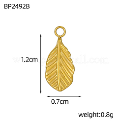 Подвески-листочки из нержавеющей стали 304&nbsp;STAS-OY004-40G
