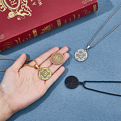 3 шт. набор из 3-х цветных кулонов-компасов из нержавеющей стали 304&nbsp;NJEW-FI0001-51