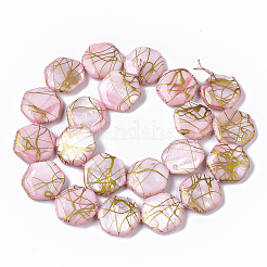 Строковые стеклянные бусины из пресноводных раковин в нитях&nbsp;X-SHEL-T014-013G