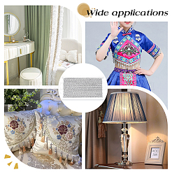 Металлизированная кружевная отделка из полиэстера SRIB-WH0011-180D-02