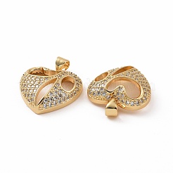 Латунные микропаве прозрачные подвески с фианитом ZIRC-F135-10G