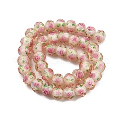 Нити из фольгированных бусин лэмпворк ручной работы&nbsp;FOIL-S136-001B