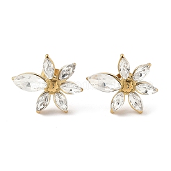 Серьги-гвоздики из нержавеющей стали 304 с микропаве из стекла и кубическим цирконием для женщин&nbsp;EJEW-K302-06G