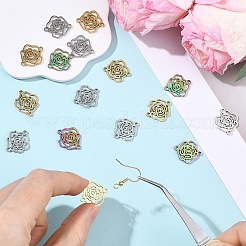 6 Stück 3 Farben 304 Edelstahl-Anschluss-Charms&nbsp;STAS-YW0011-30