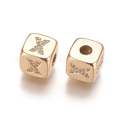 Abalorios de latón con pavé de circonitas&nbsp;KK-K238-16G-X