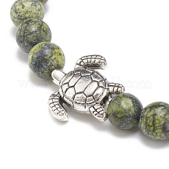 Браслет из бисера с круглой и сплавной морской черепахой для женщин BJEW-JB08579