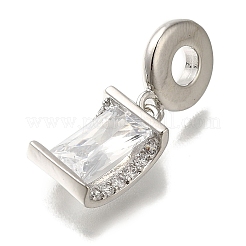 Стеллажное покрытие латунь микро паве прозрачный кубический цирконий европейские подвески-подвески&nbsp;KK-H485-18P