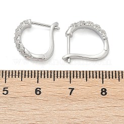 Серьги-кольца из латуни с прозрачным фианитом&nbsp;EJEW-Q016-15P