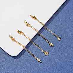 8 Stück 4 Stil Messing Micro Pave Zirkonia Kettenverlängerung&nbsp;KK-SZ0005-61