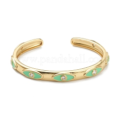 Браслеты-манжеты с прозрачным кубическим цирконием из латуни с микропаве BJEW-A116-07G