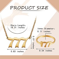 Ожерелье с подвеской в виде цифры и открытое кольцо-манжета JX201A