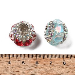 Акриловые бусины-рондели со стразами OACR-S048-02