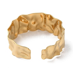 Текстурированный открытый браслет-манжета из нержавеющей стали 304 для женщин&nbsp;BJEW-Q770-02G