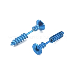 Ohrstecker aus schraubenförmigem Edelstahl 304 vorne und hinten&nbsp;STAS-WH0061-23BU